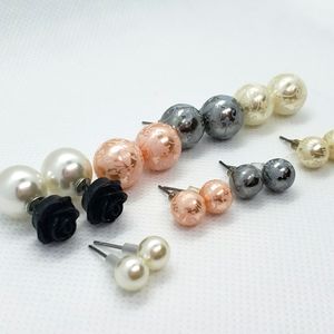 Stud Pearl Earrings Various Colors